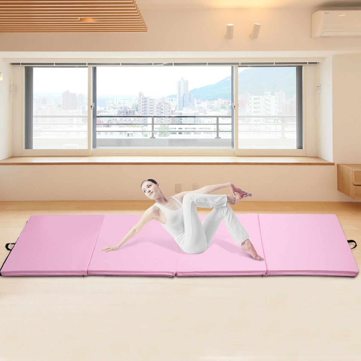 4 Ft. x 10 Ft. x 2 in. Thick Folding Panel Aerobics Exercise Gymnastics Mat