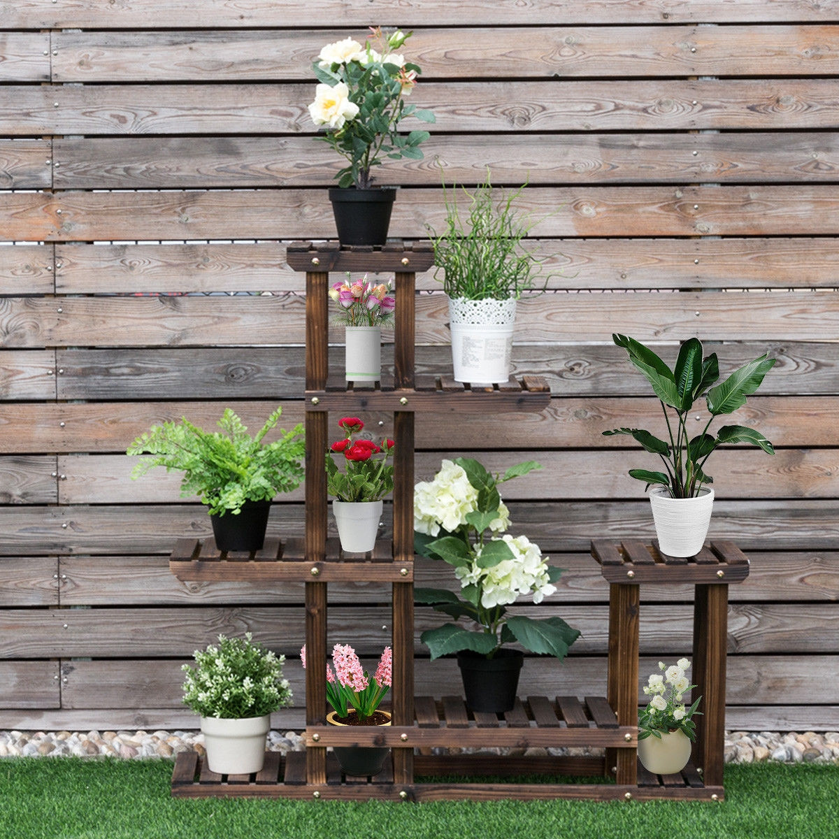 6 - Tier Wooden Plant Pot Stand Rack