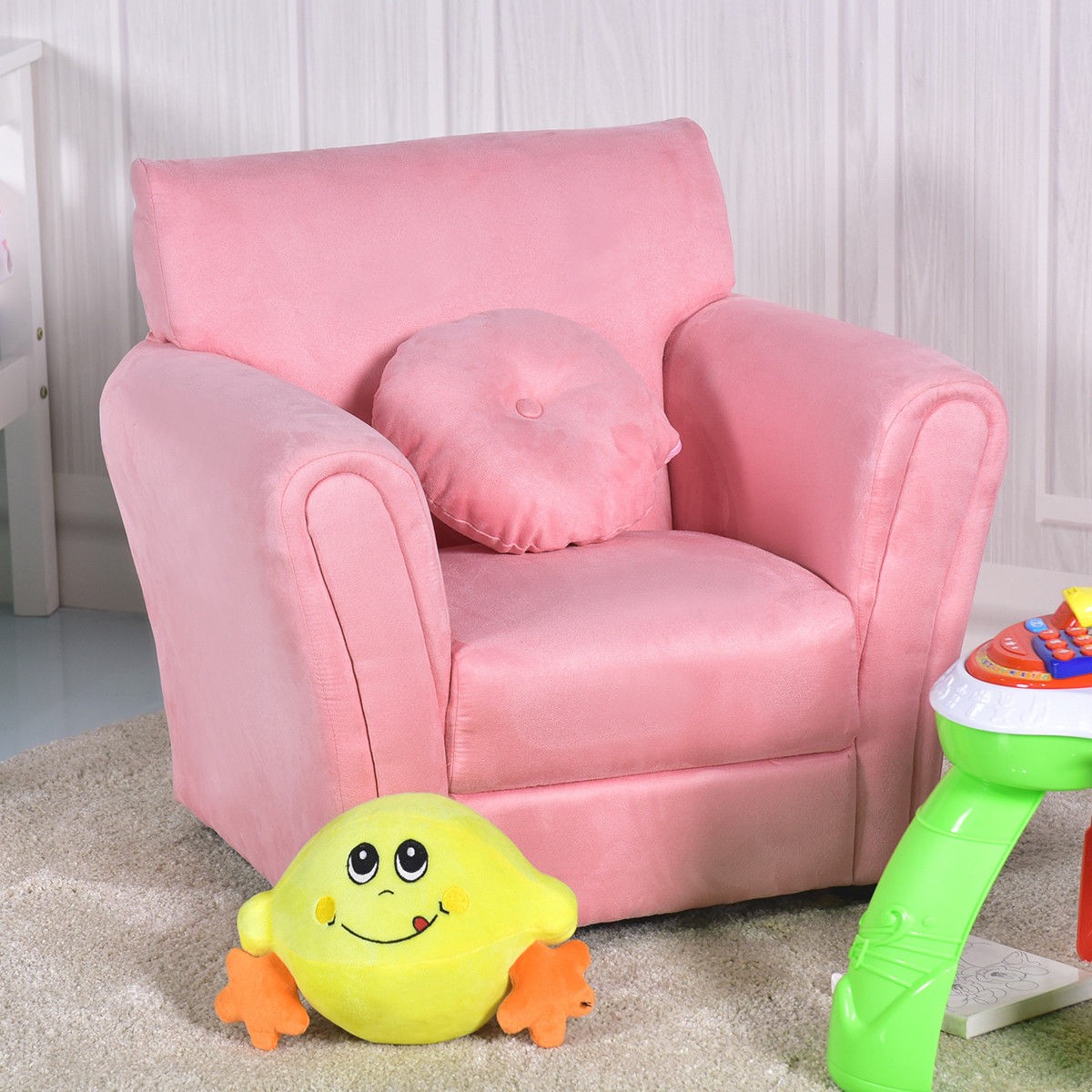Living Room Armrest Chair Kids Sofa With Pillow
