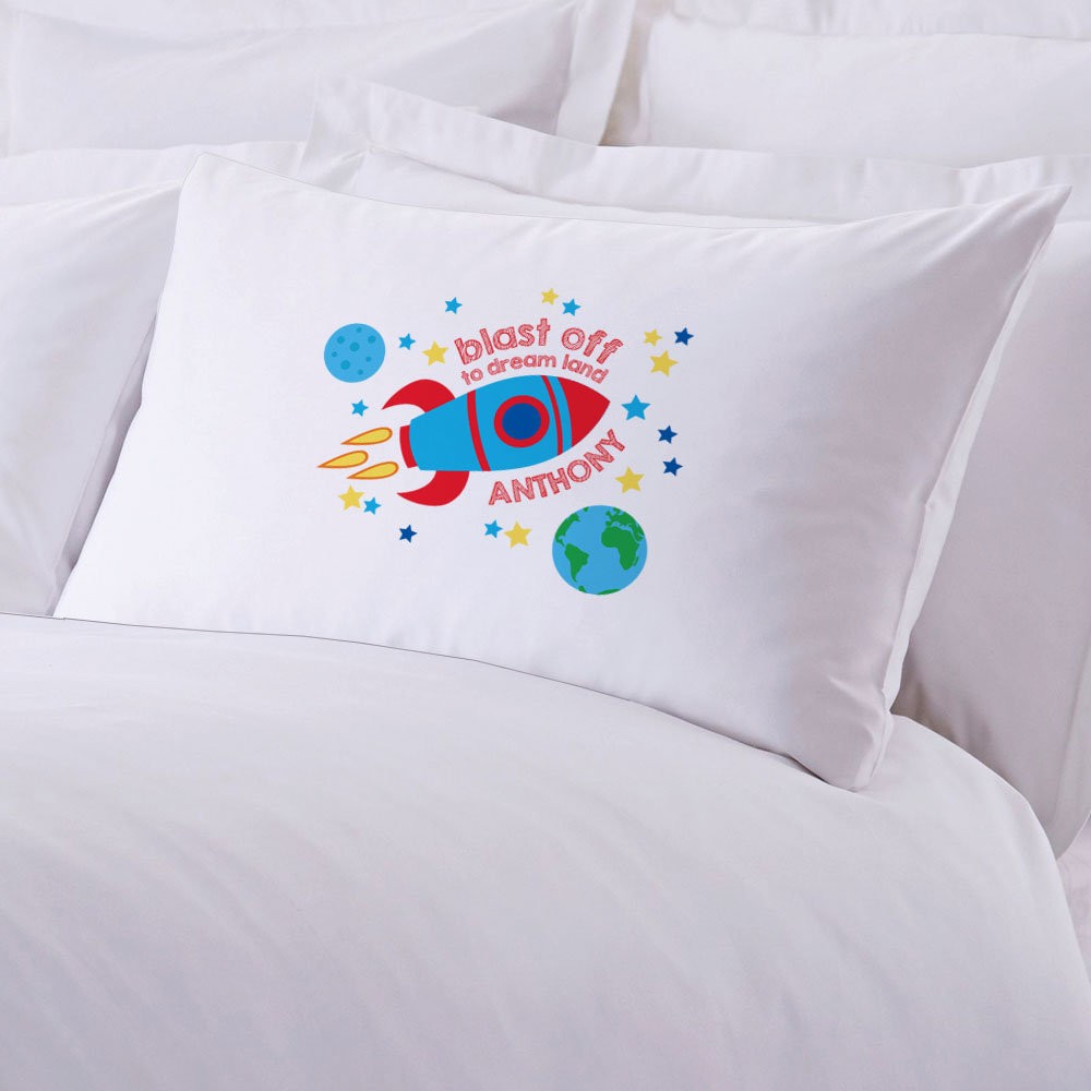 Blast Off To Dream Land Personalized Pillowcase