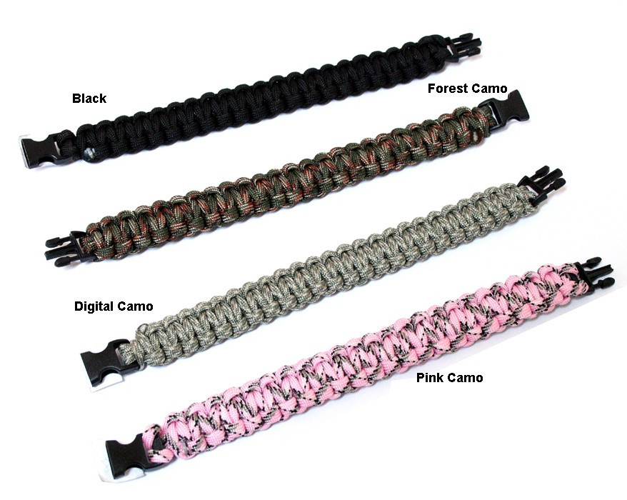 9 in. Survival Paracord Bracelets & Buckles Colors Available