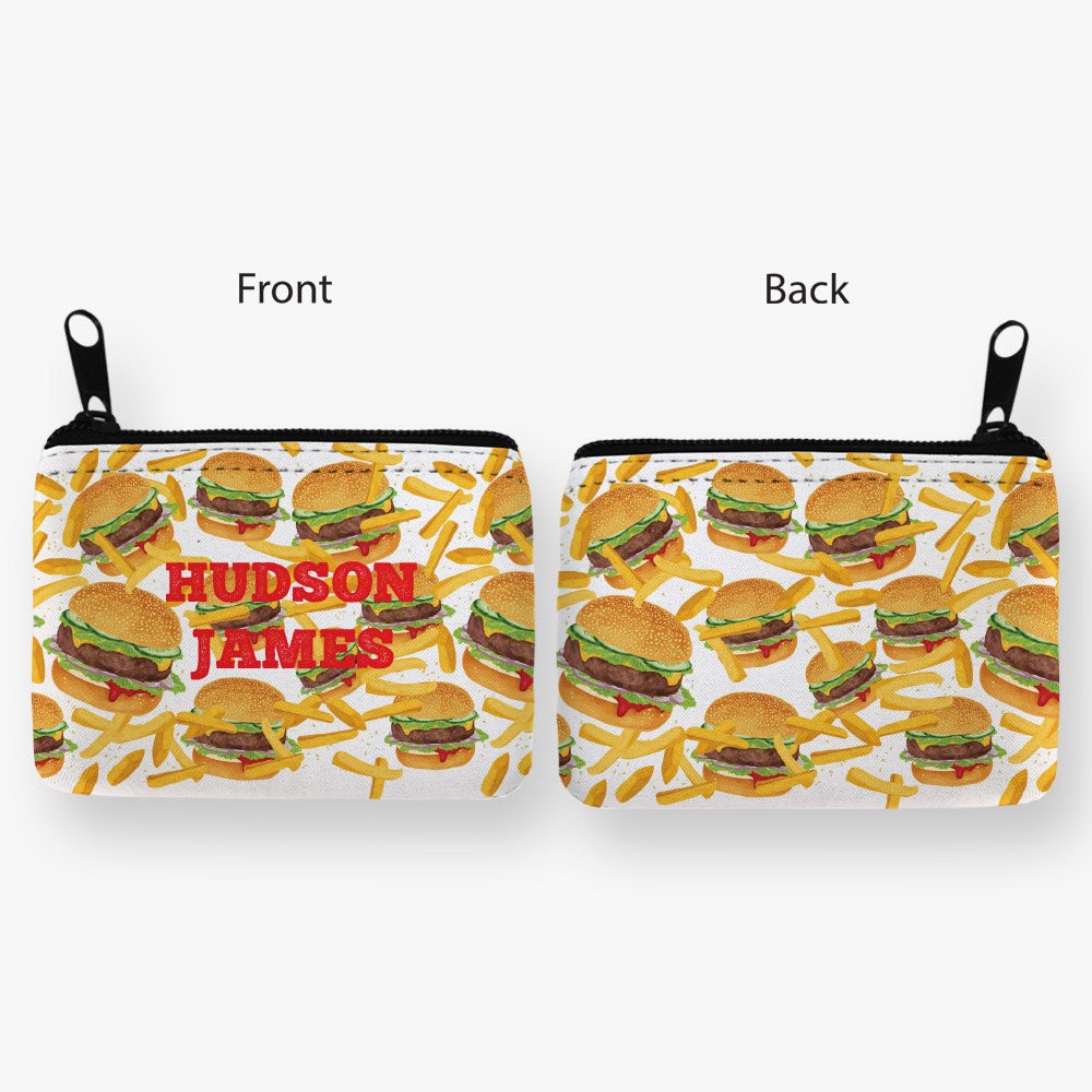 Burgers & Fries Personalized Coin Purse