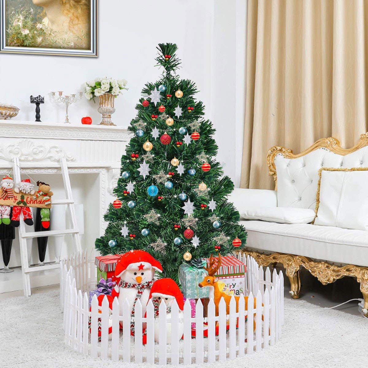 4 Ft. Fiber Optic Artificial PVC Christmas Tree W / Plastic Stand