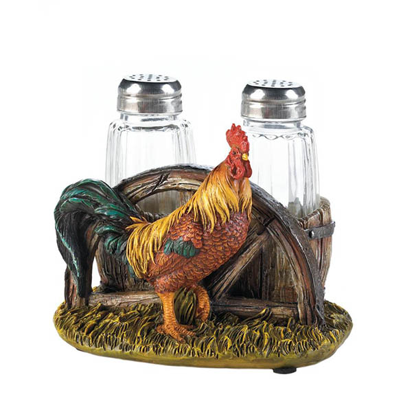 Country Farm Rooster Salt and Pepper Holder