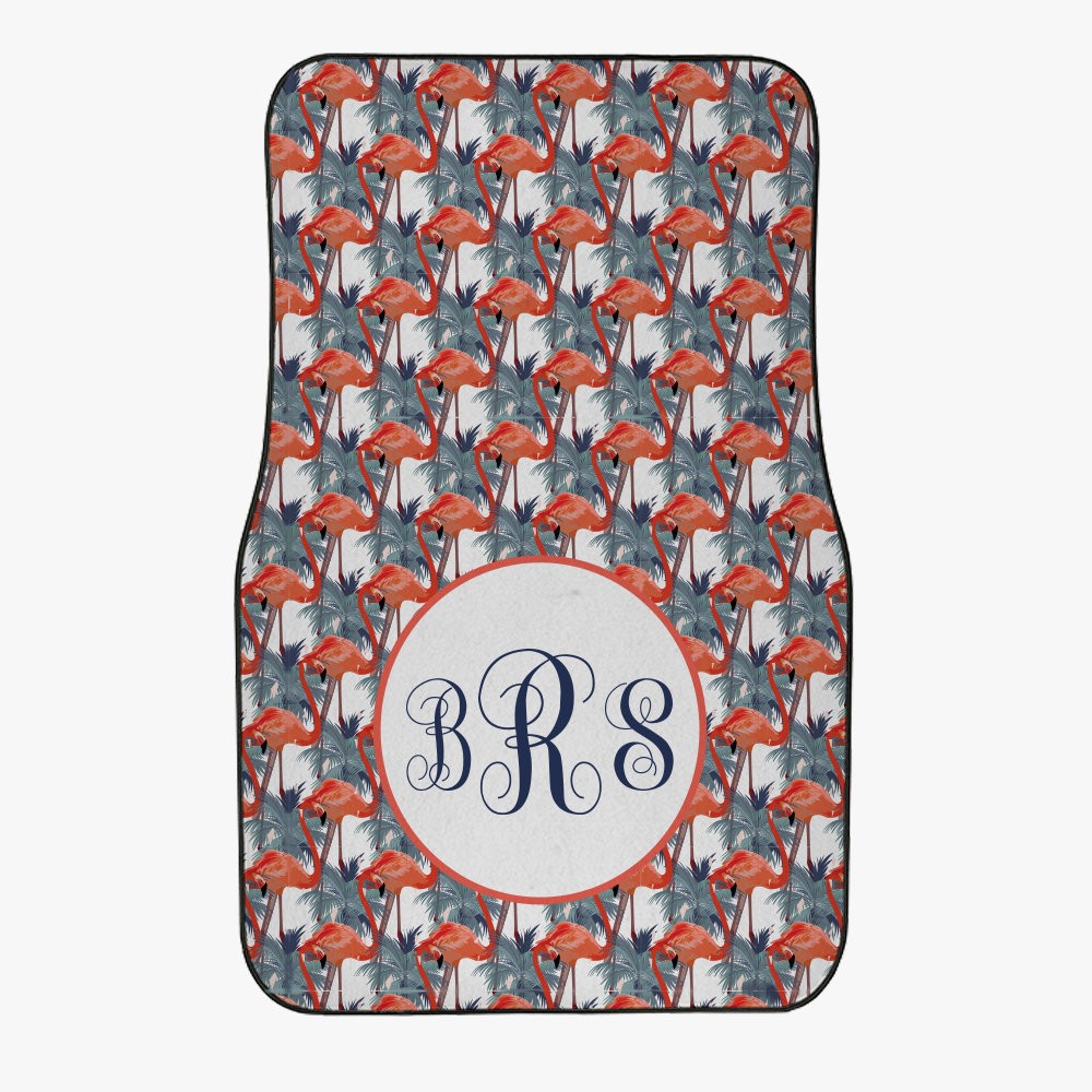 Custom Flamingo Monogram Front Car Mat