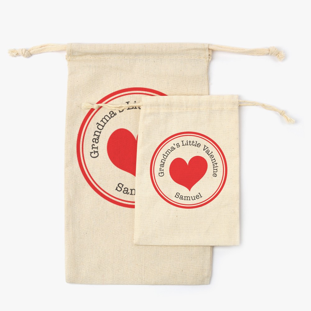 Kids Valentine's Day Treat Custom Mini Drawstring Bag