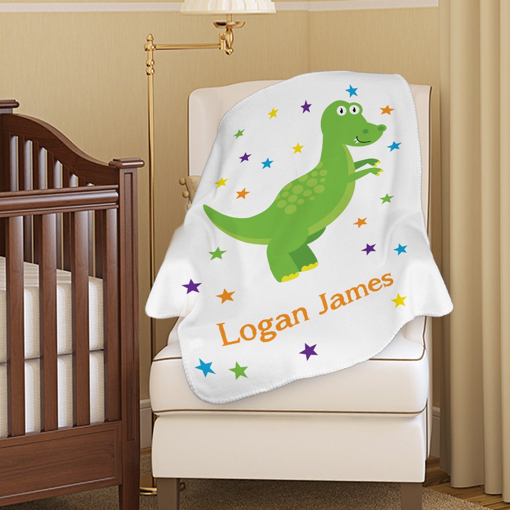 Customized Dinosaur Plush Baby Blanket