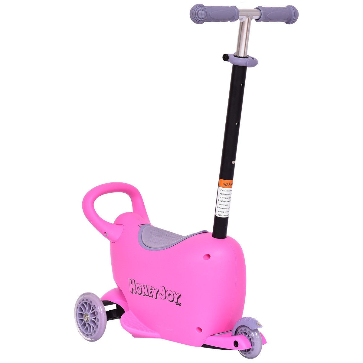 3 In 1 Kids Kick Scooter With Storage Function Adjustable Handle