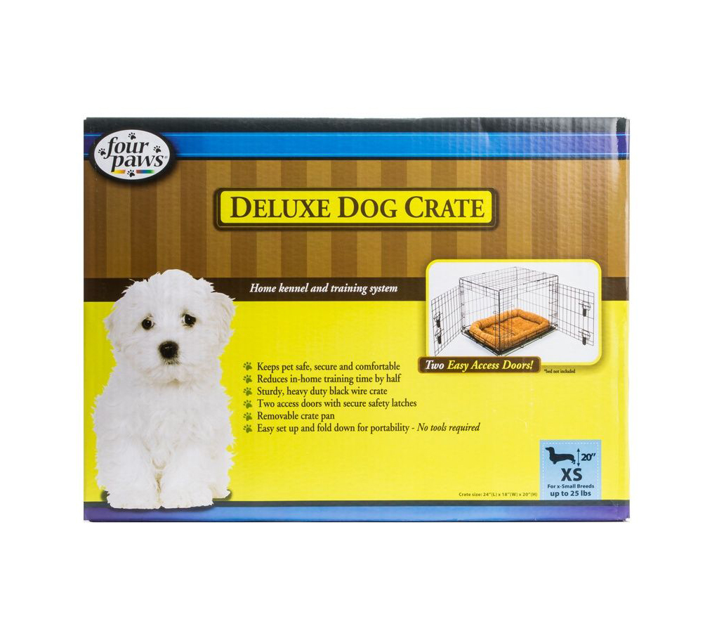 Four Paws K-9 Keeper Delux Crate with Double Door - Dogs up to 25 lbs 24 L x 18 W x 21 H