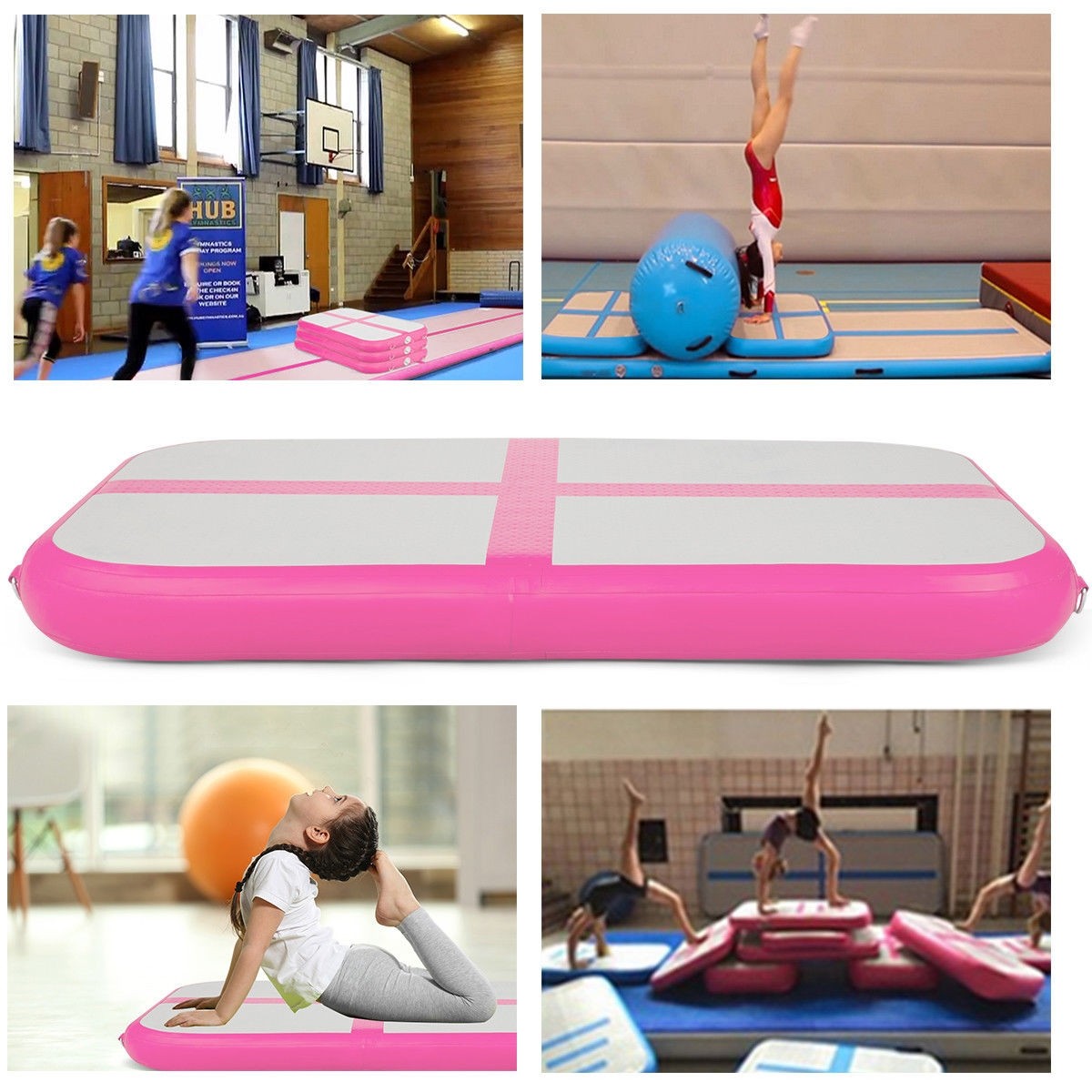 3.3 Ft. Inflatable Air Track Floor Gymnastics Mat With Pump