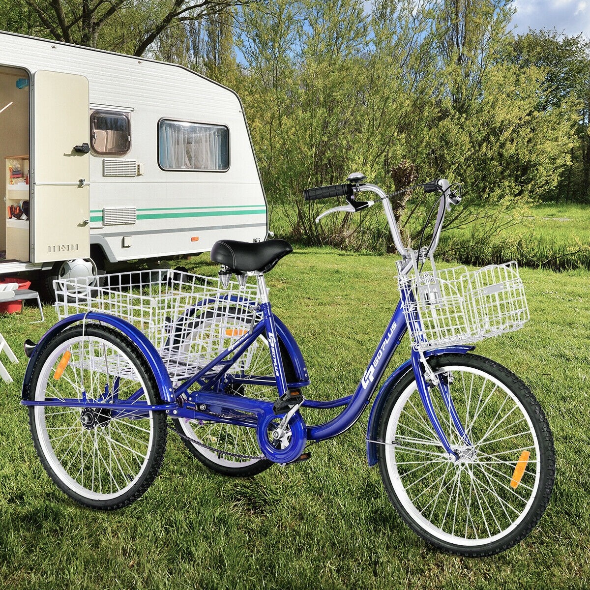 26 In. Seat Height Adjustable Single Speed 3-Wheel Tricycle With Bell