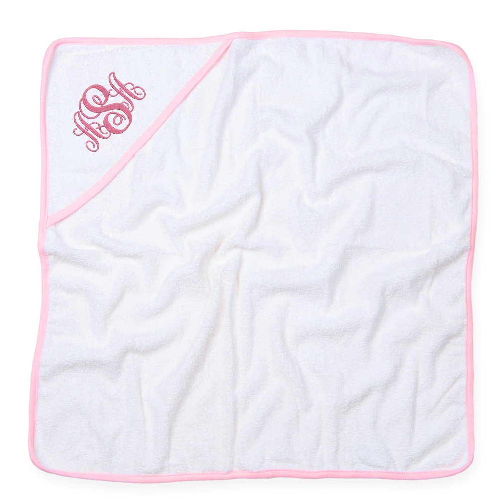 Embroidered Monogram Baby Hooded Bath Towel
