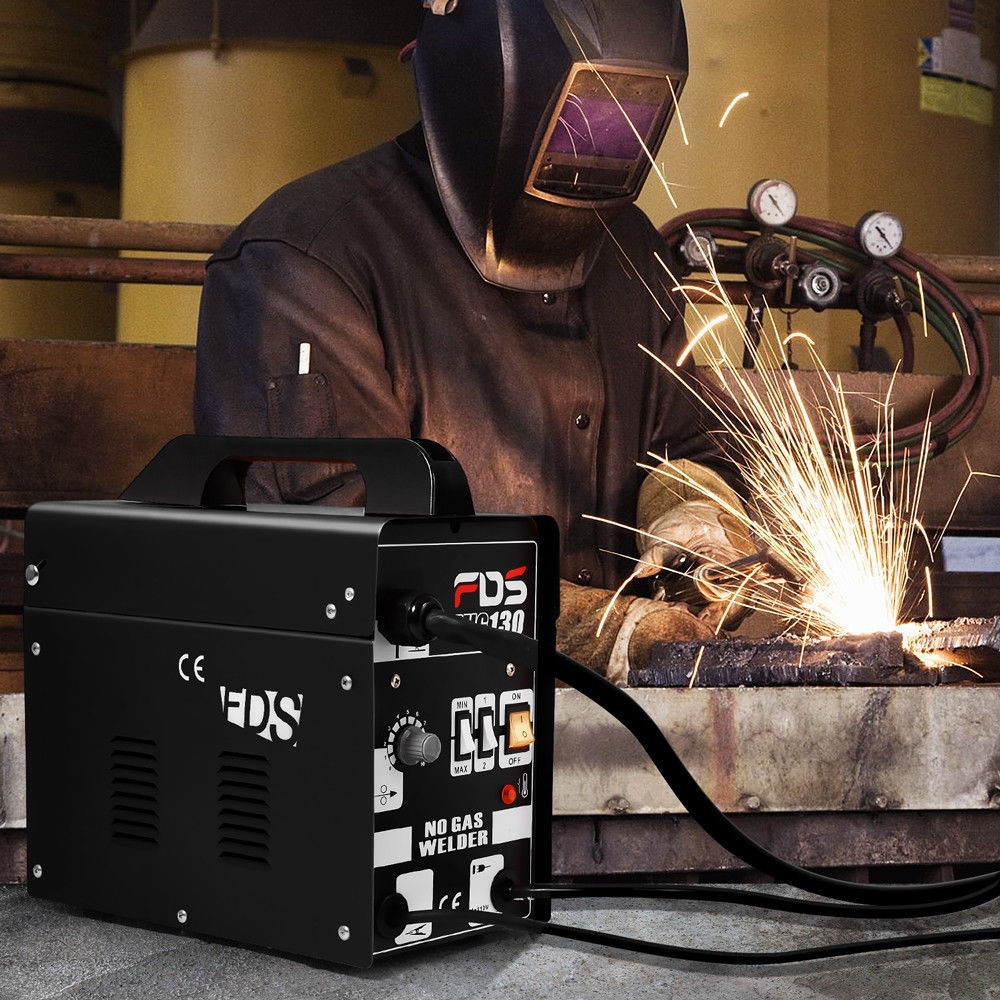 MIG 130 Welder Flux Core Wire Automatic Feed Welding Machine W / Free Mask