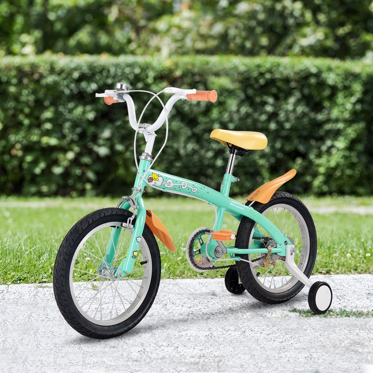 16 In. Outdoor Sports Kids Bicycle Вith Training Wheels Bell