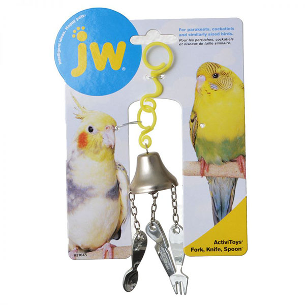 JW Insight Fork, Knife and Spoon Bird Toy - Fork, Knife and Spoon Bird Toy - 4 Pieces