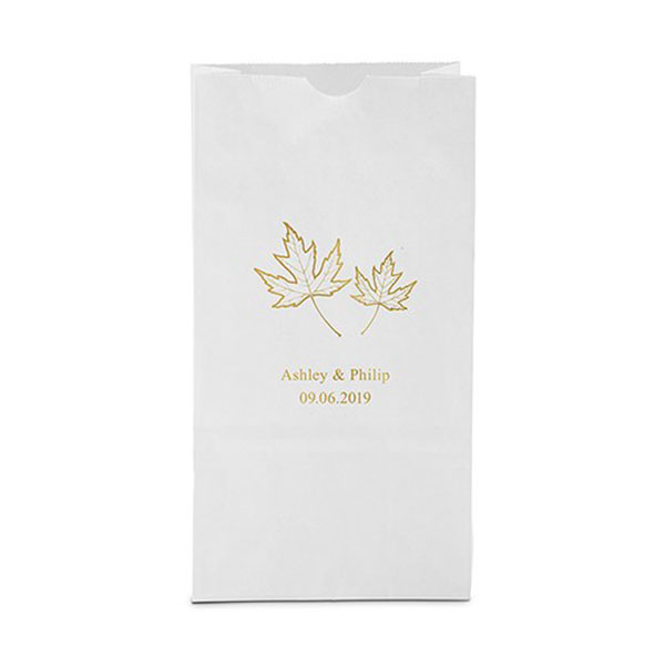 Fall Leaf Block Bottom Gusset Paper Goodie Bags - Package of 25