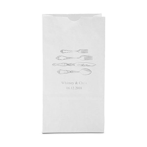Vintage Cutlery Block Bottom Gusset Paper Goodie Bags - Package of 25