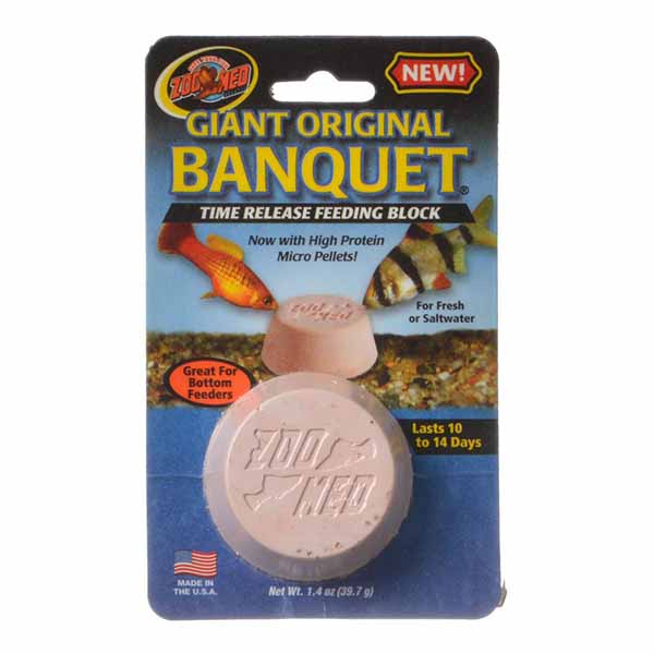 Zoo Med Original Banquet Fish Feeding Block - Giant - 1.4 oz - 1 Pack - 5 Pieces