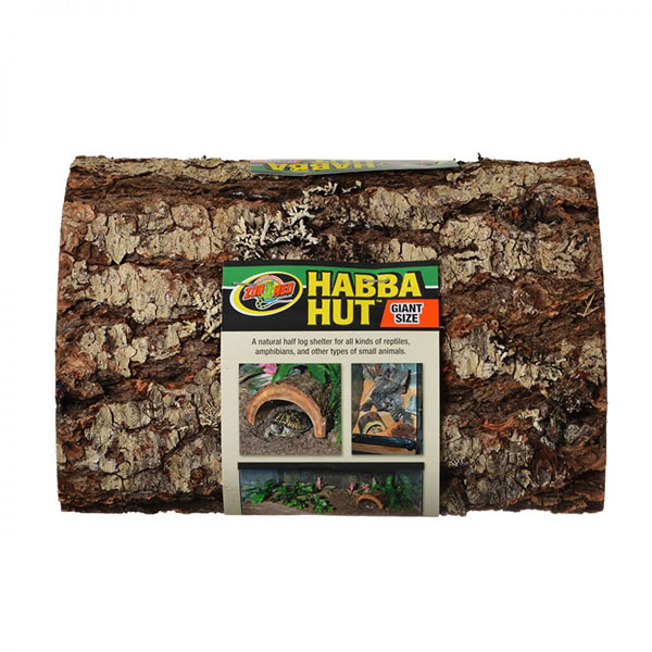 Zoo Med Habba Hut Natural Half Log with Bark Shelter - Giant - 11 in. L x 9.5 in. W x 5.5 in. H