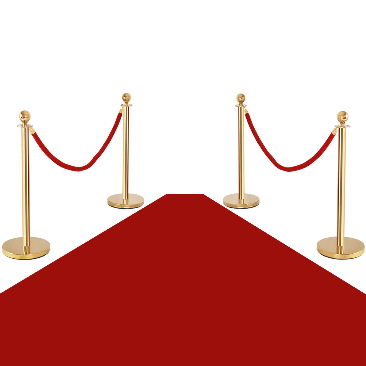 4 Pcs Stanchion Posts Queue Pole