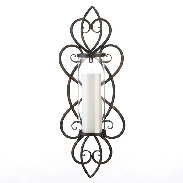 Heart Shaped Candle Wall Sconce