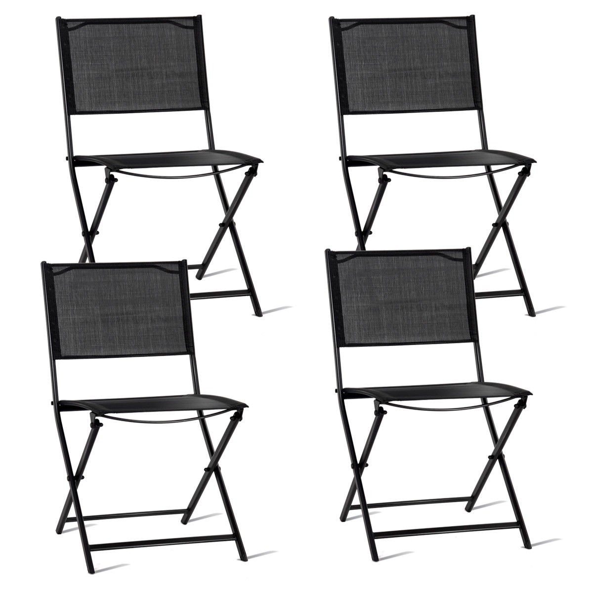 Set Of 4 Outdoor Patio Folding Sling Chairs