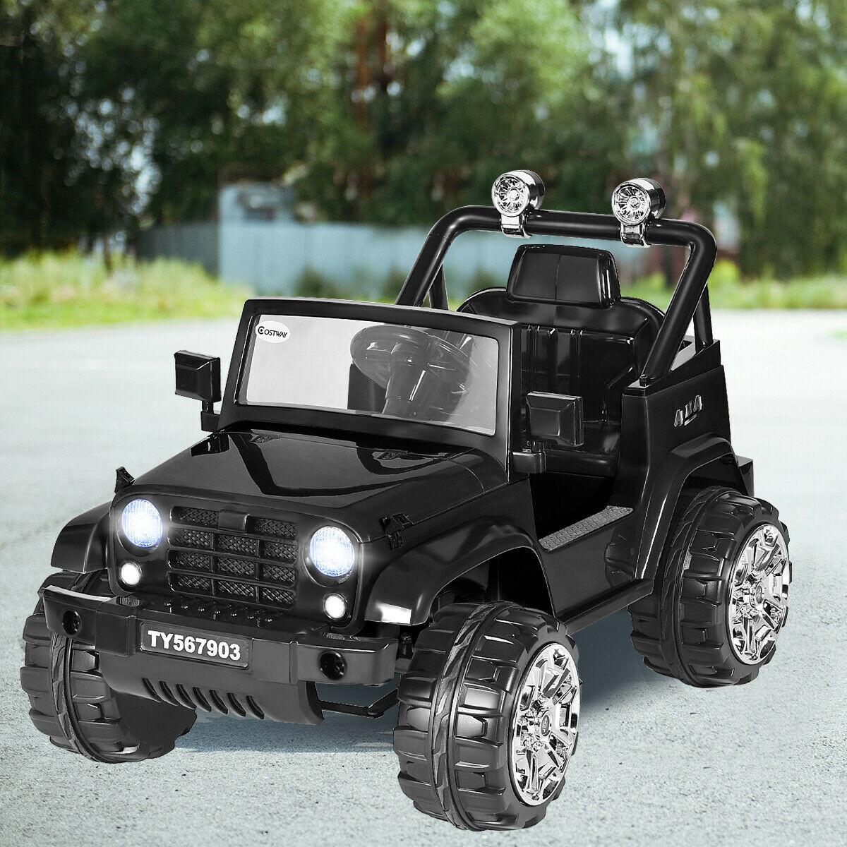 12 V Kids Music Remote Control Ride On Jeep Car With LED Lights