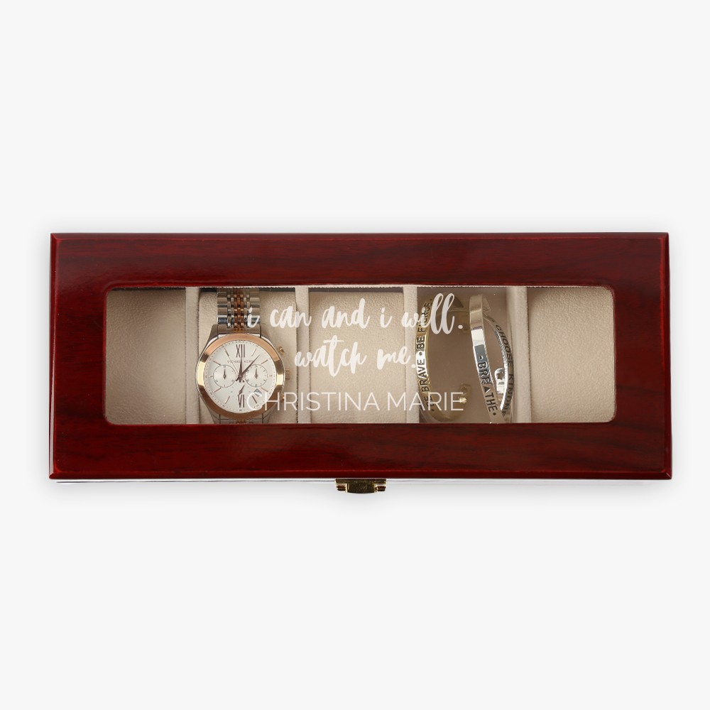 I Can And I Will 5-slot Custom Wood Watch Case
