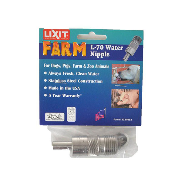 Lixit Water Nipple for Pets, Farm and Zoo Animals - L-70 - MPT - Fits 1/2 in. Pipe Fitting