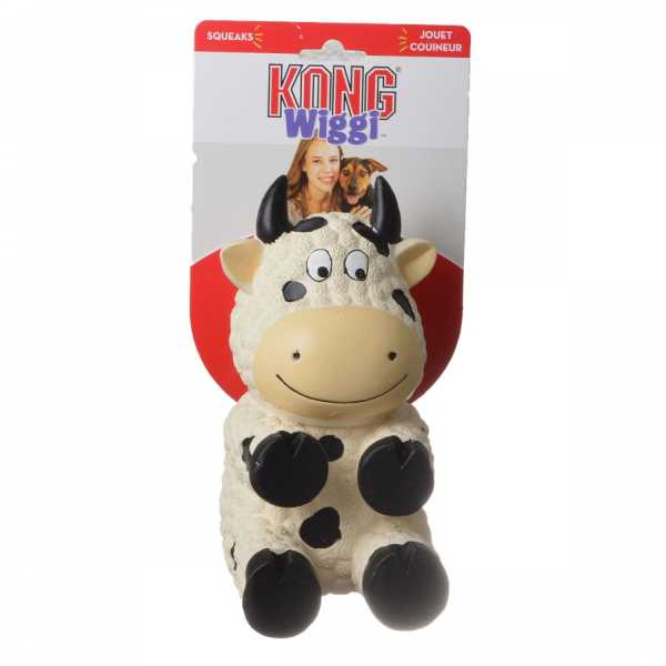 Kong Wiggi Cow Dog Toy - Large - 1 Pack - 2 Pieces