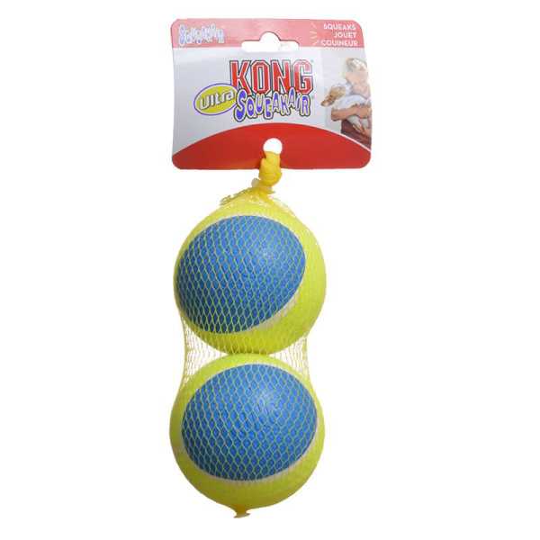 Kong Ultra Squeakier Ball Dog Toy - Large - 2 Pack - 3.2 in. Diameter - 2 Pieces