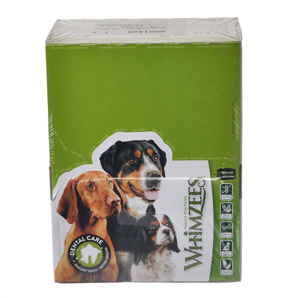 Whimzees Natural Dental Care Alligator Dog Treats - Large - 30 Pack - Dogs 40-60 lbs