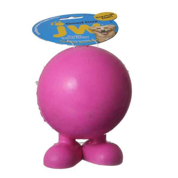 JW Pet Good Cuz Rubber Squeaker Dog Toy - Large - 5 in. Tall - 2 Pieces