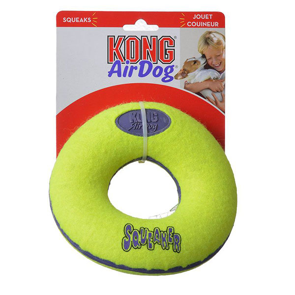 Kong Air Dog Donuts Squeaker - Large - 6.5 in. Diameter - 2 Pieces