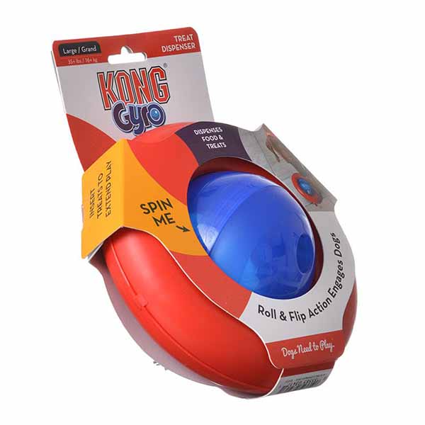 Kong Gyro Dog Toy - Large - 6.8 in. Diameter - Assorted Colors