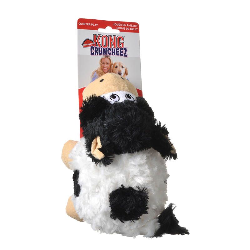 Kong Barnyard Crunchiness Plush Cow Dog Toy - Large - 8.3 in. Long - 2 Pieces