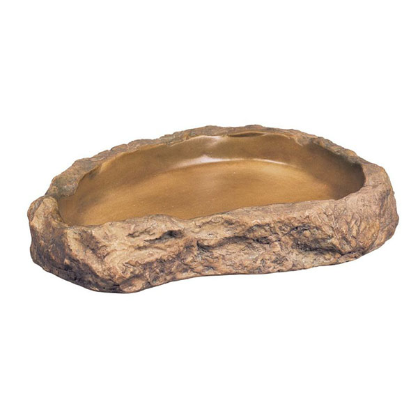 Zilla Durable Dish for Reptiles - Brown - Large - 10.5 in. L x 8.8 in. W - 2 Pieces