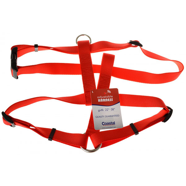 Tuff Collar Nylon Adjustable Harness - Red - Large - Girth Size 22 in. - 38 in.