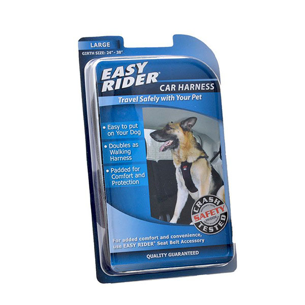 Coastal Pet Easy Rider Car Harness - Black - Large - Girth Size 24 in. - 38 in.