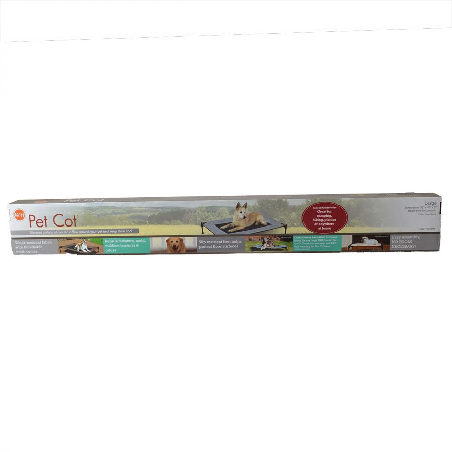 K and H Pet Cot - Gray - Large - 30L x 42W x 7H