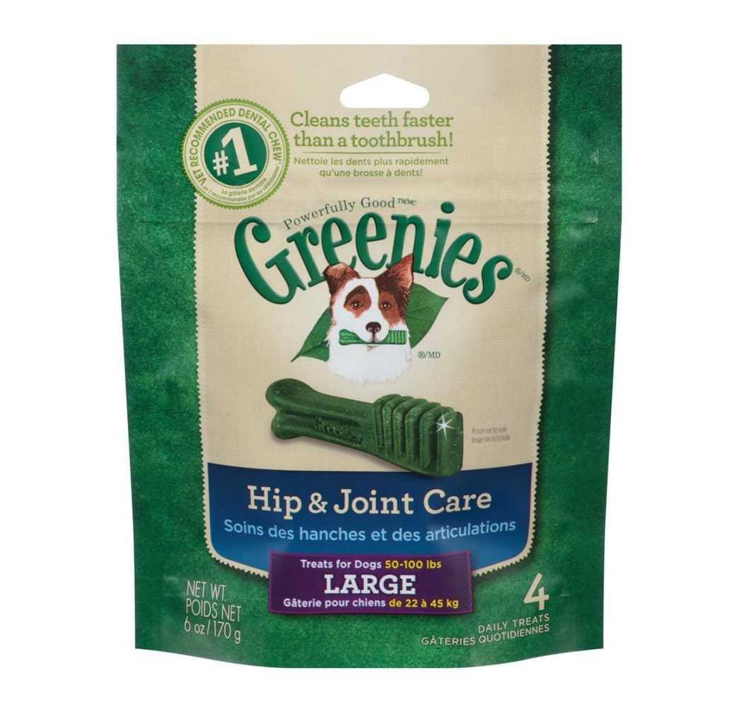Greenies Hip and Joint Care Dental Dog Chews - Large - 6 oz 50-100 lb Dogs