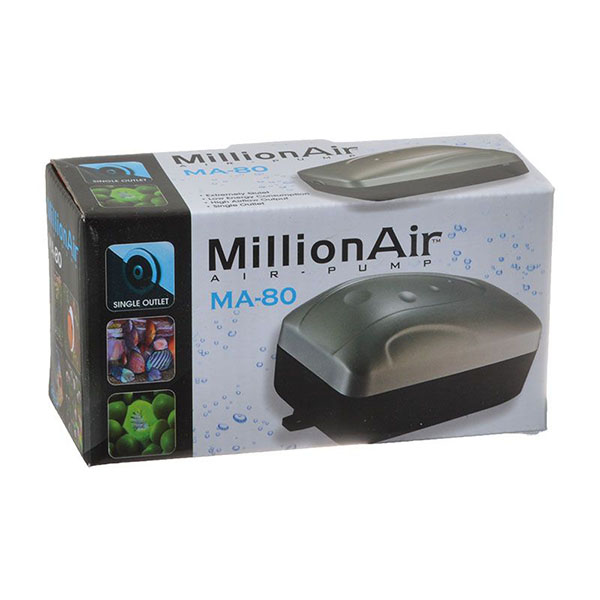 Via Aqua Million Air Pump - MA 80 - 1 Air Outlet - 10 Gallon Tank