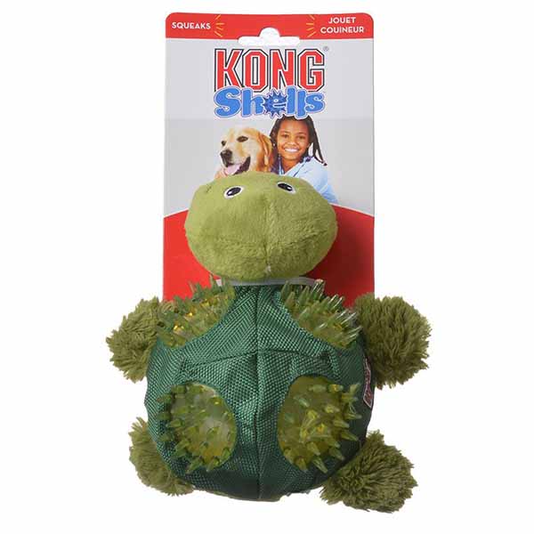 Kong Shells Textured Dog Toy - Turtle - Medium - 1 Pack - 2 Pieces