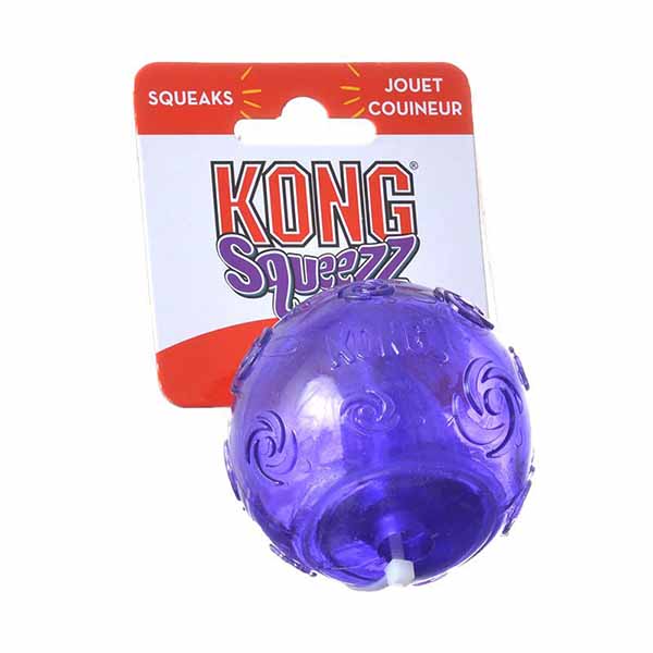 Kong Squeezz Ball Dog Toy - Assorted - Medium - 2.5 in. Diameter - 4 Pieces