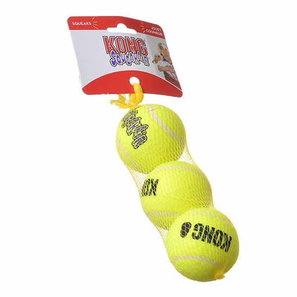 Kong Air Kong Squeakers Tennis Balls - Medium - 2.75 in. Diameter - 3 Pack - 4 Pieces