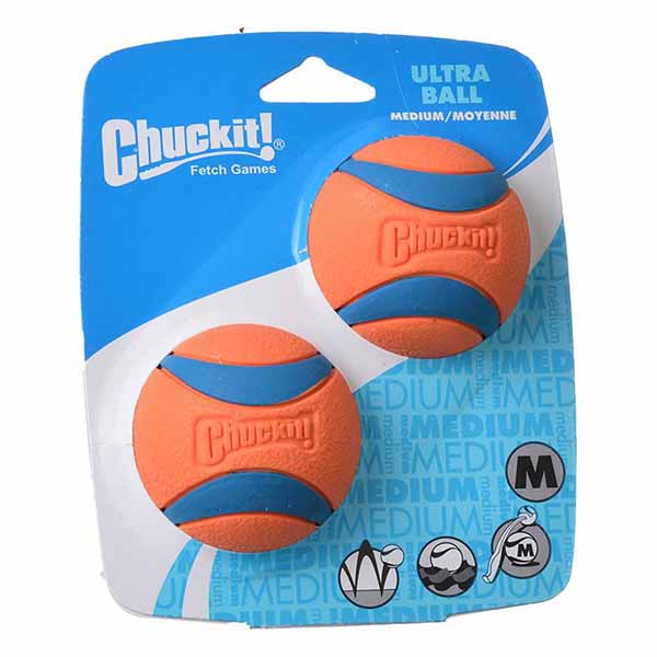 Chuckit Ultra Balls - Medium - 2 Count - 2.25 in. Diameter - 2 Pieces