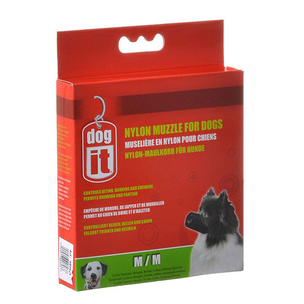 Dog It Nylon Muzzle for Dogs - Medium - 5.5 in. Long - 3 Pieces