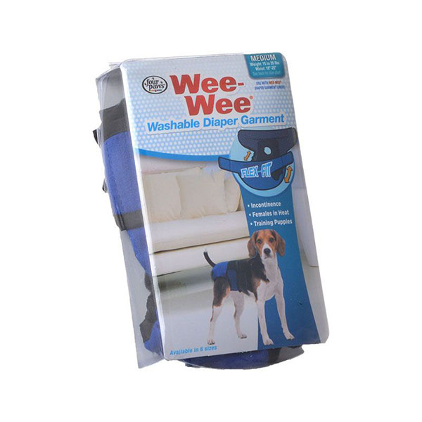 Four Paws Wee - Wee Washable Diaper Garment - Medium - Dogs 15 - 35 lbs - 18 in. - 25 in. Waist