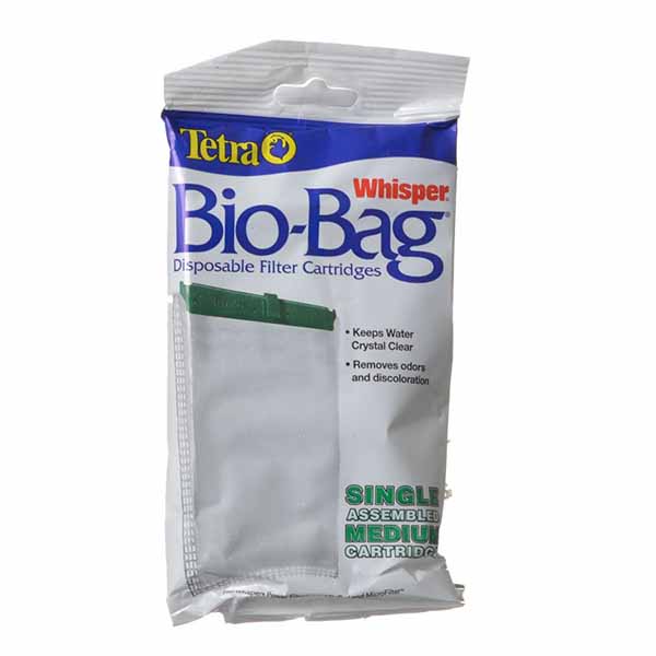 Tetra Bio-Bag Disposable Filter Cartridges - Medium - For Whisper 10, 10 in., E, J and Micro Power Filters - 1 Pack - 5 Pieces
