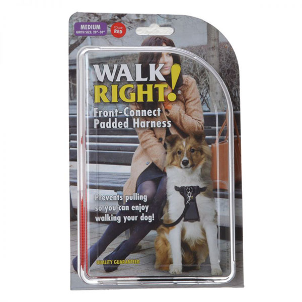Coastal Pet Walk Right Padded Harness - Red - Medium - Girth Size 20 in. - 30 in.
